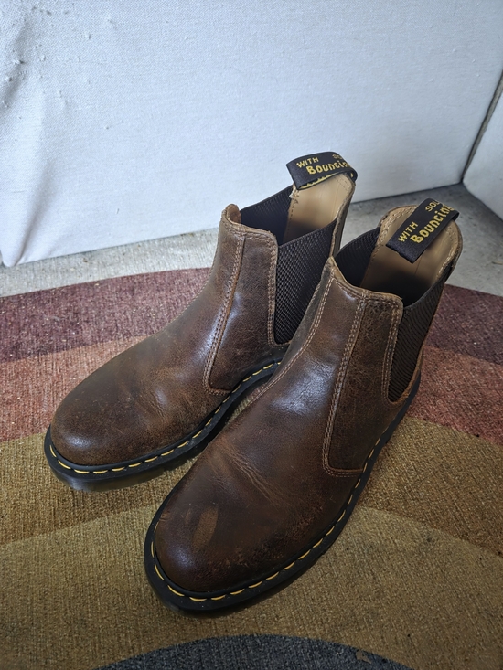 Dr. Martens Shoes - Dr. Martens Brown Leather Chelsea Boots - Women 9